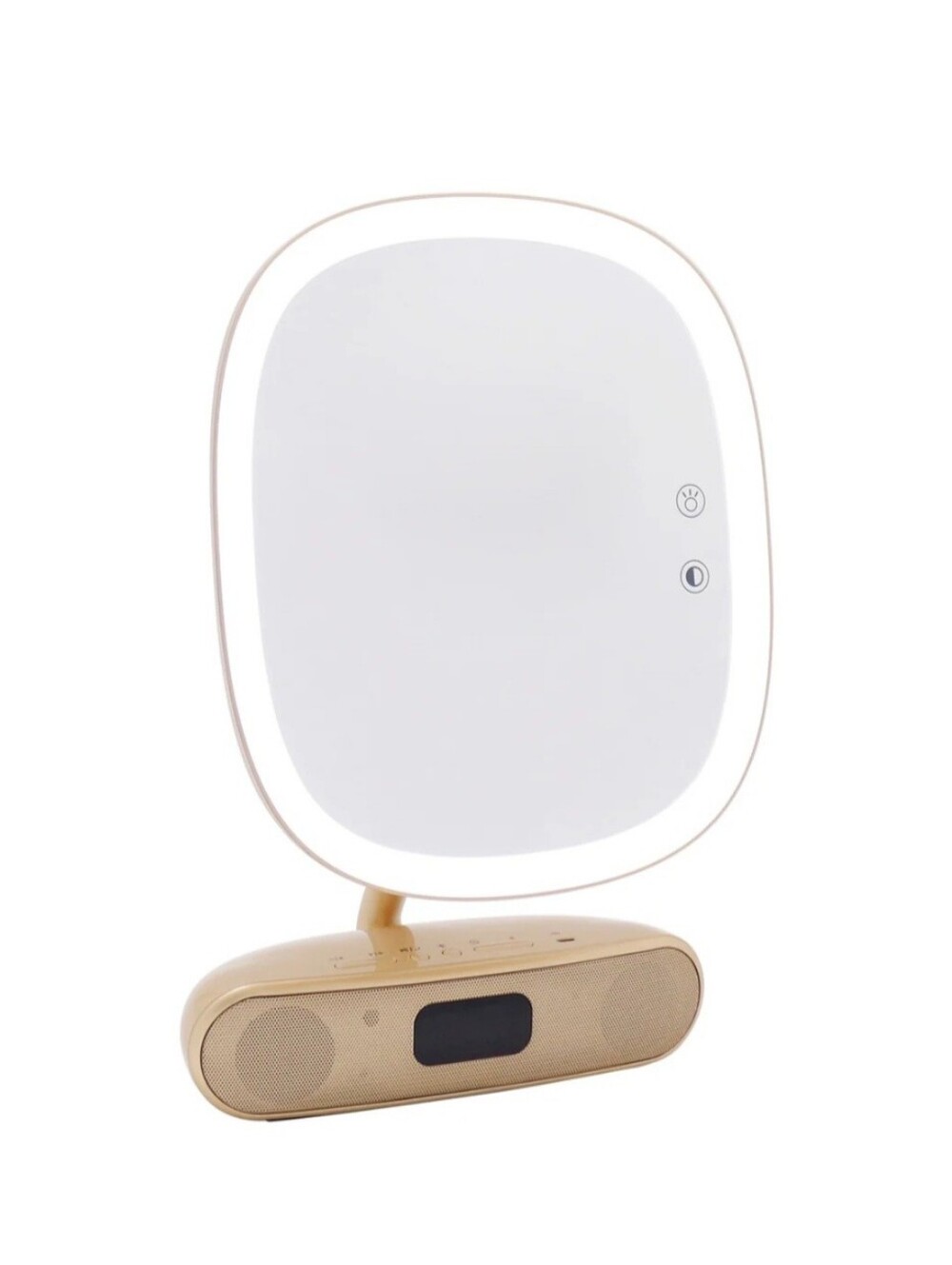 NIB Impressions Melody Duotone Makeup Mirror with Bluetooth Speakers in GOLD